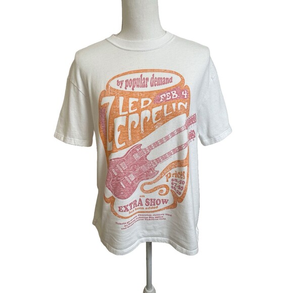 Abercrombie & Fitch Size XS Led Zeppelin T-Shirt Soft A&F White Short Sleeve - Picture 1 of 4